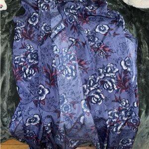 LuLaRoe Floral Blue and Red Dress